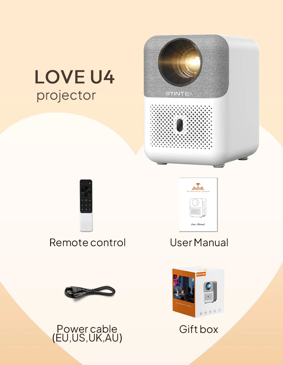 BYINTEK LOVE U4 - Vidéo Projecteur 4K - MonVideoProjecteur