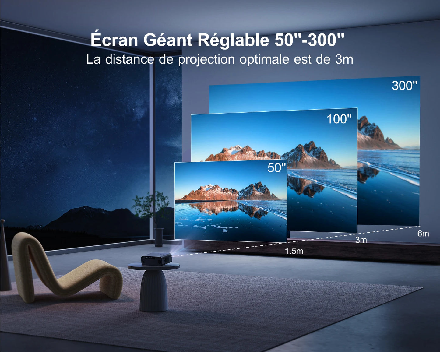 WIMIUS Auto Focus - Vidéo Projecteur 4K - MonVideoProjecteur