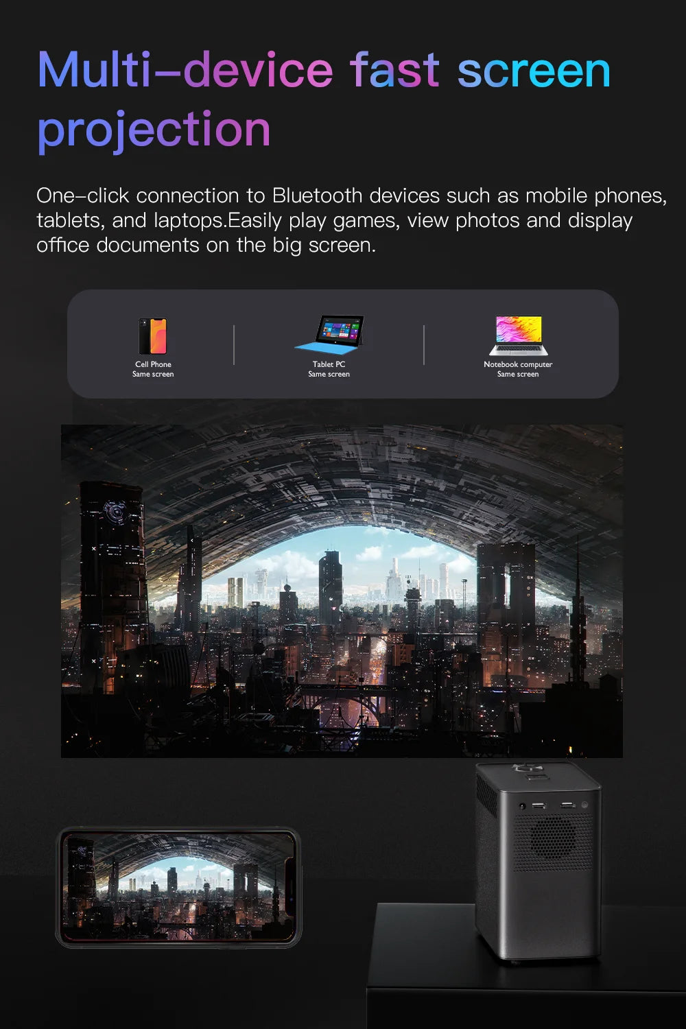 HONGTOP S30 MAX - Vidéo projecteur 4K - MonVideoProjecteur.fr