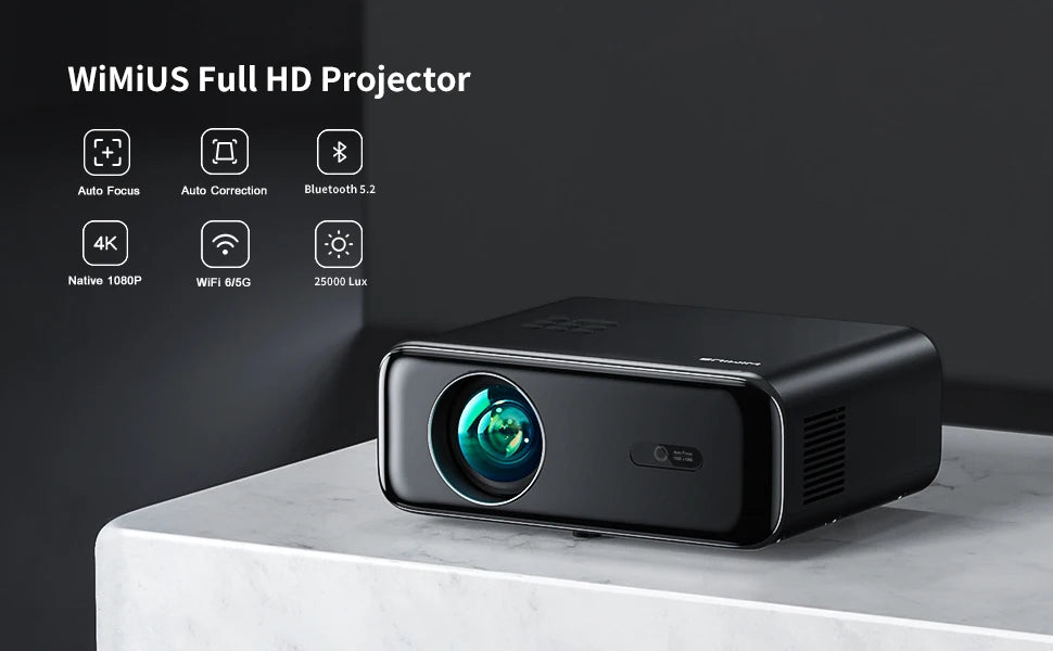 WIMIUS Auto Focus - Vidéo Projecteur 4K - MonVideoProjecteur