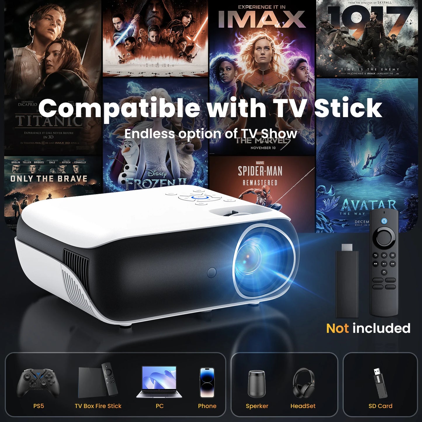 HOPVISION - Mini Vidéo Projecteur 4K - MonVideoProjecteur