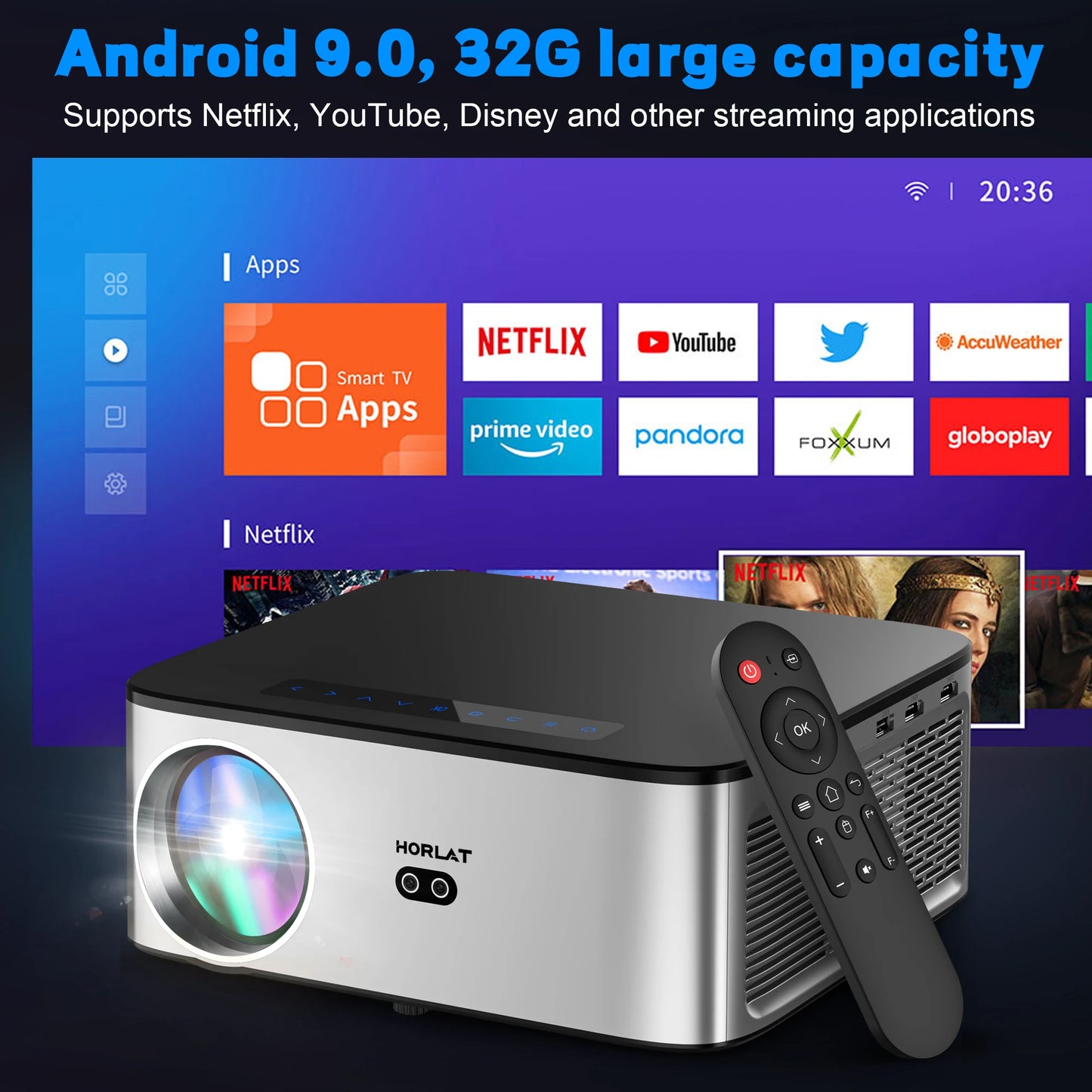 HORLAT 26000 Lumens - Vidéo Projecteur 4K - MonVideoProjecteur
