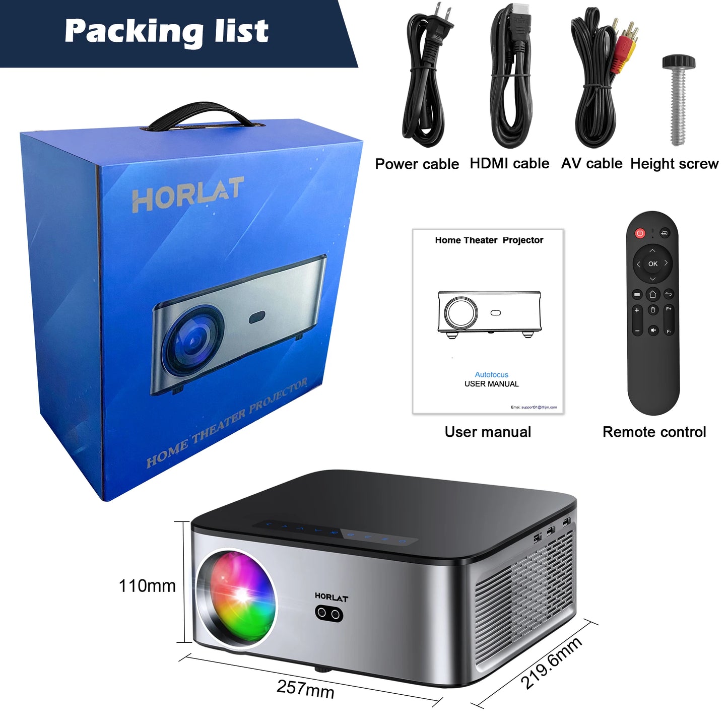 HORLAT 26000 Lumens - Vidéo Projecteur 4K - MonVideoProjecteur