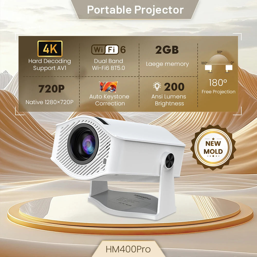 LVMAO HM400pro - Vidéo Projecteur 4K Portable - MonVideoProjecteur