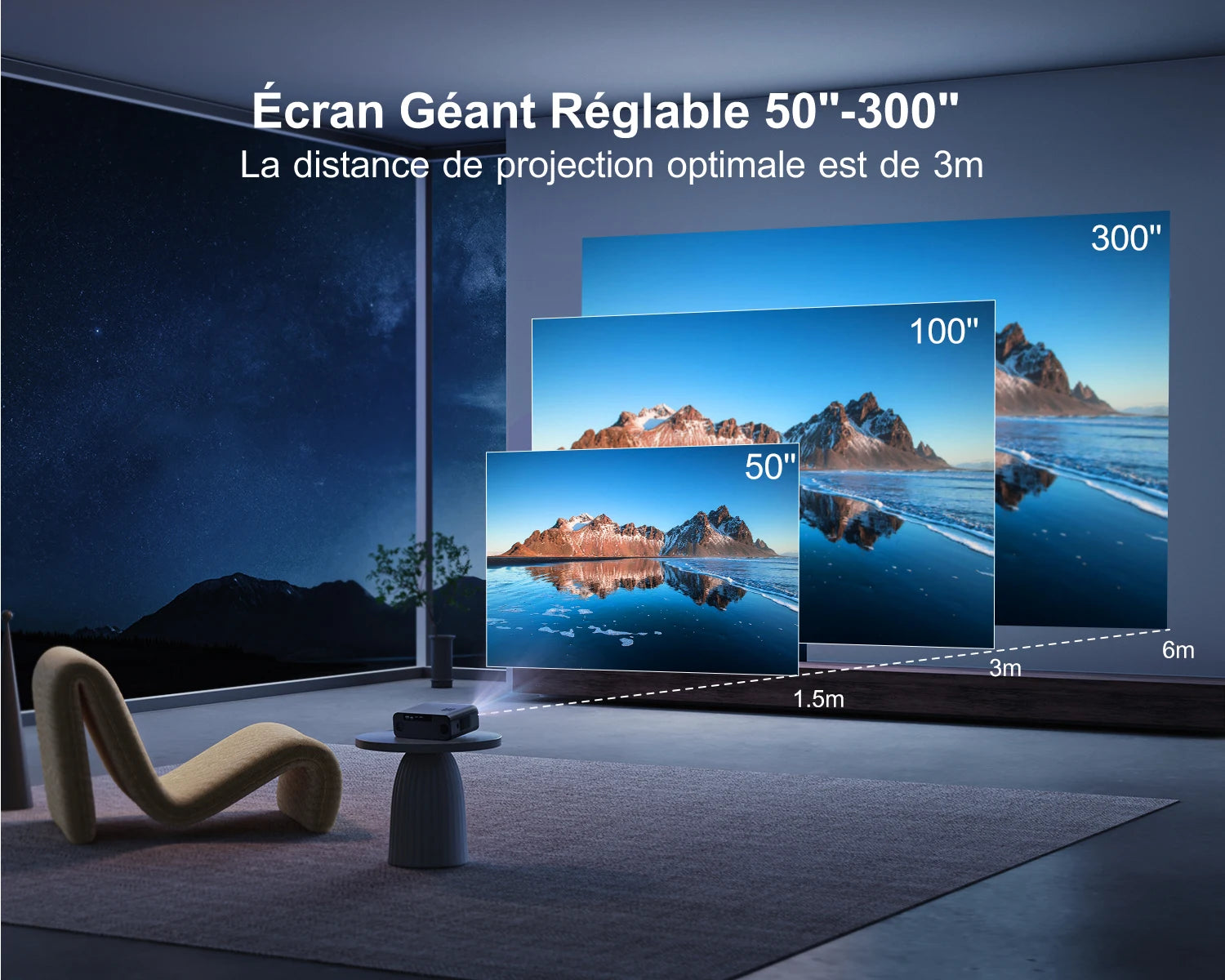 WIMIUS Auto Focus - Vidéo Projecteur 4K - MonVideoProjecteur